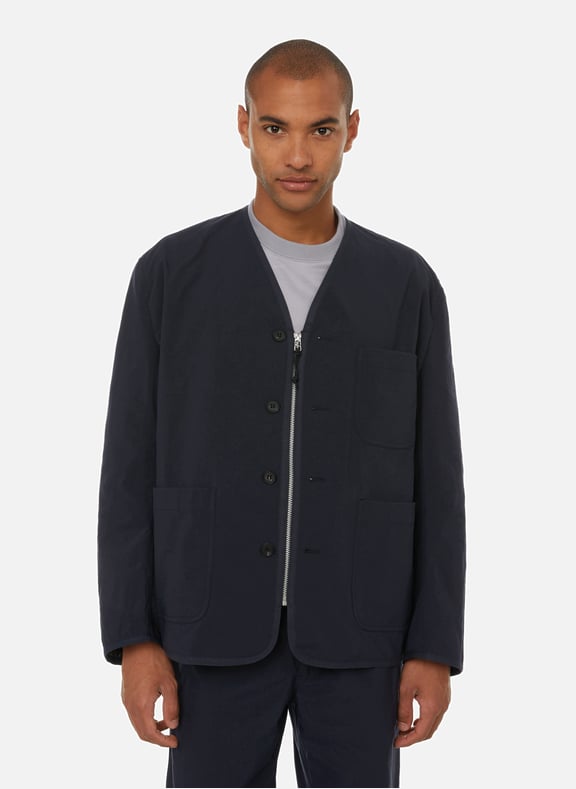Collarless jacket Blue by COMME DES GARCONS HOMME COMME DES GARCONS HOMME Collarless jacket Blue