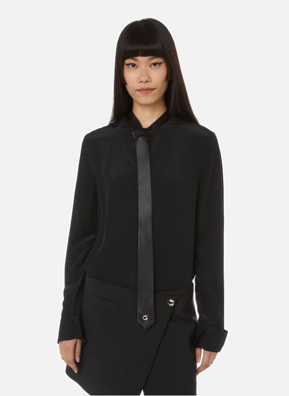 Blouse with tie collar Black by COPERNI COPERNI Blouse with tie collar Black