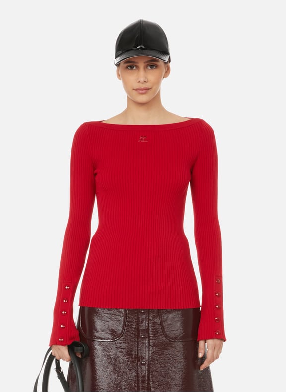 Ribbed jumper Red by COURREGES COURREGES Ribbed jumper Red