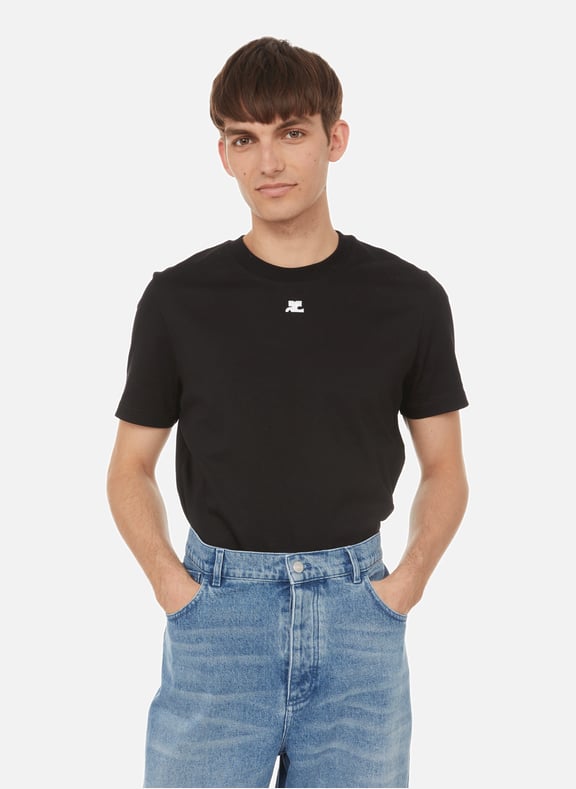 Cotton logo T-shirt Black by COURREGES COURREGES Cotton logo T-shirt Black