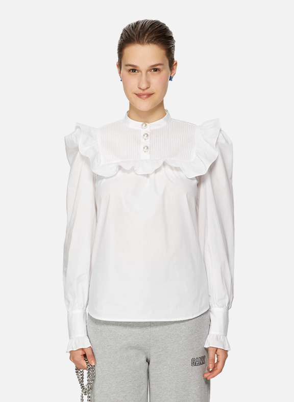 CUSTOMMADE Ruffled cotton shirt White