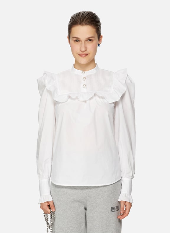 Ruffled cotton shirt White by CUSTOMMADE CUSTOMMADE Ruffled cotton shirt White