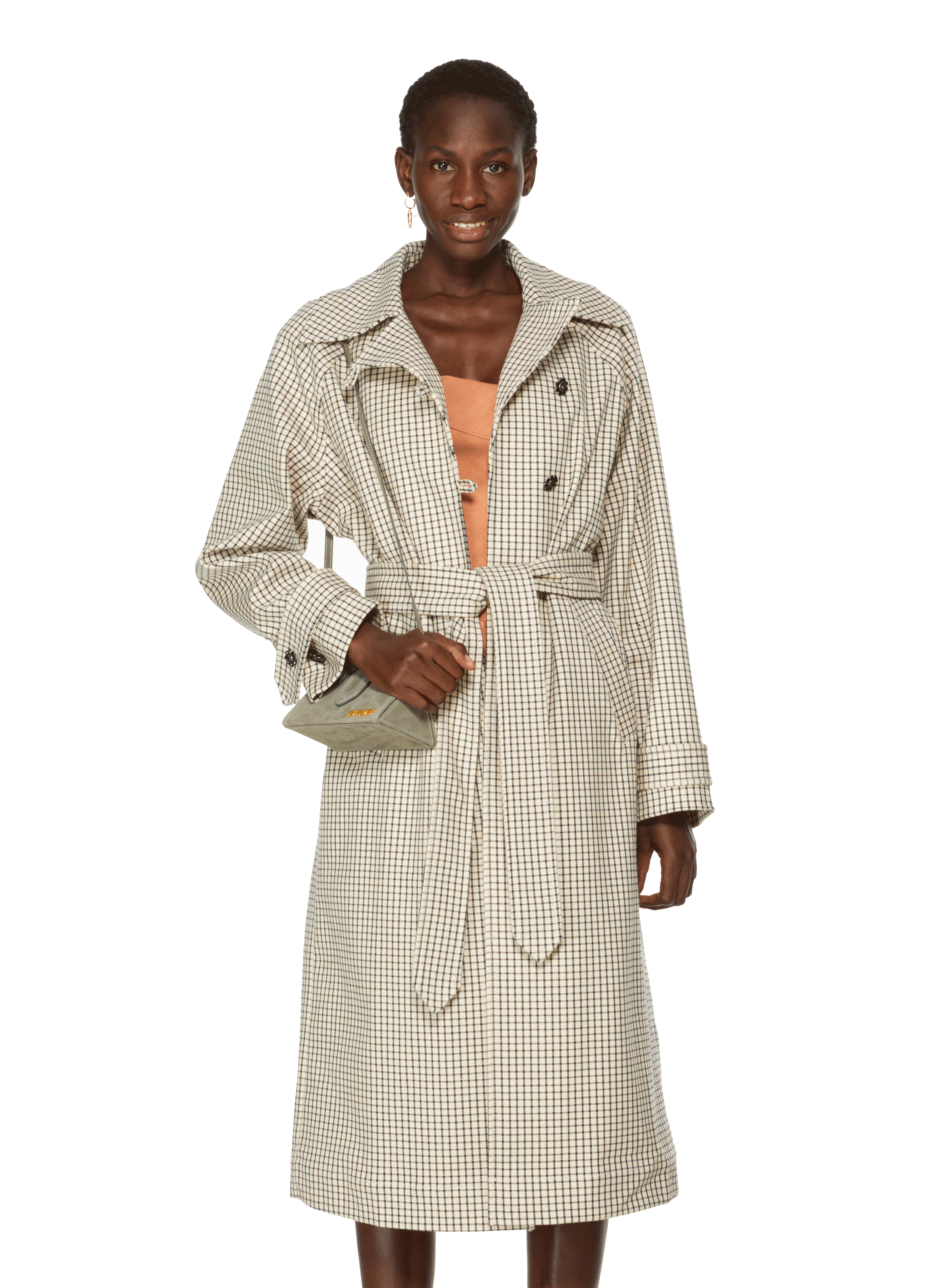 plaid trench coat