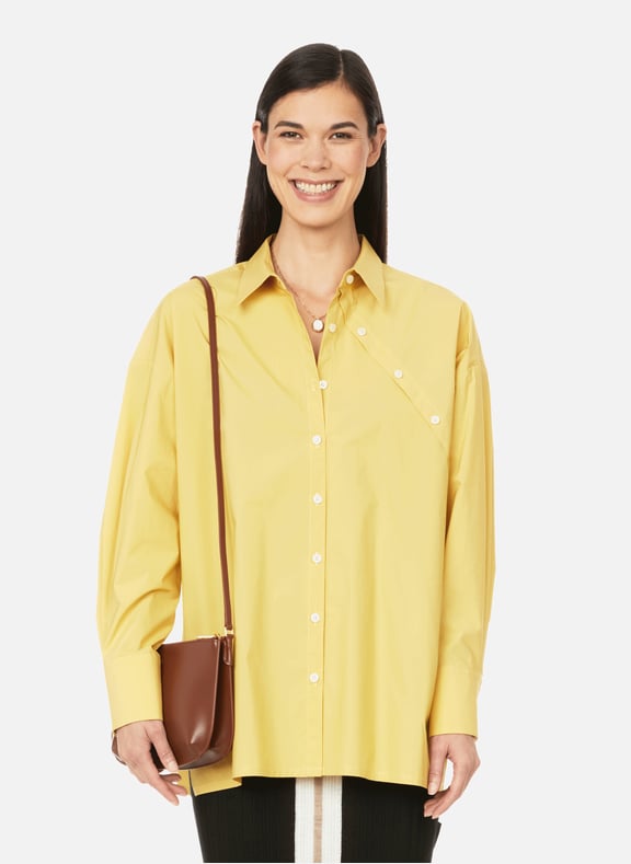Cotton-blend shirt Yellow by DAWEI DAWEI Cotton-blend shirt Yellow