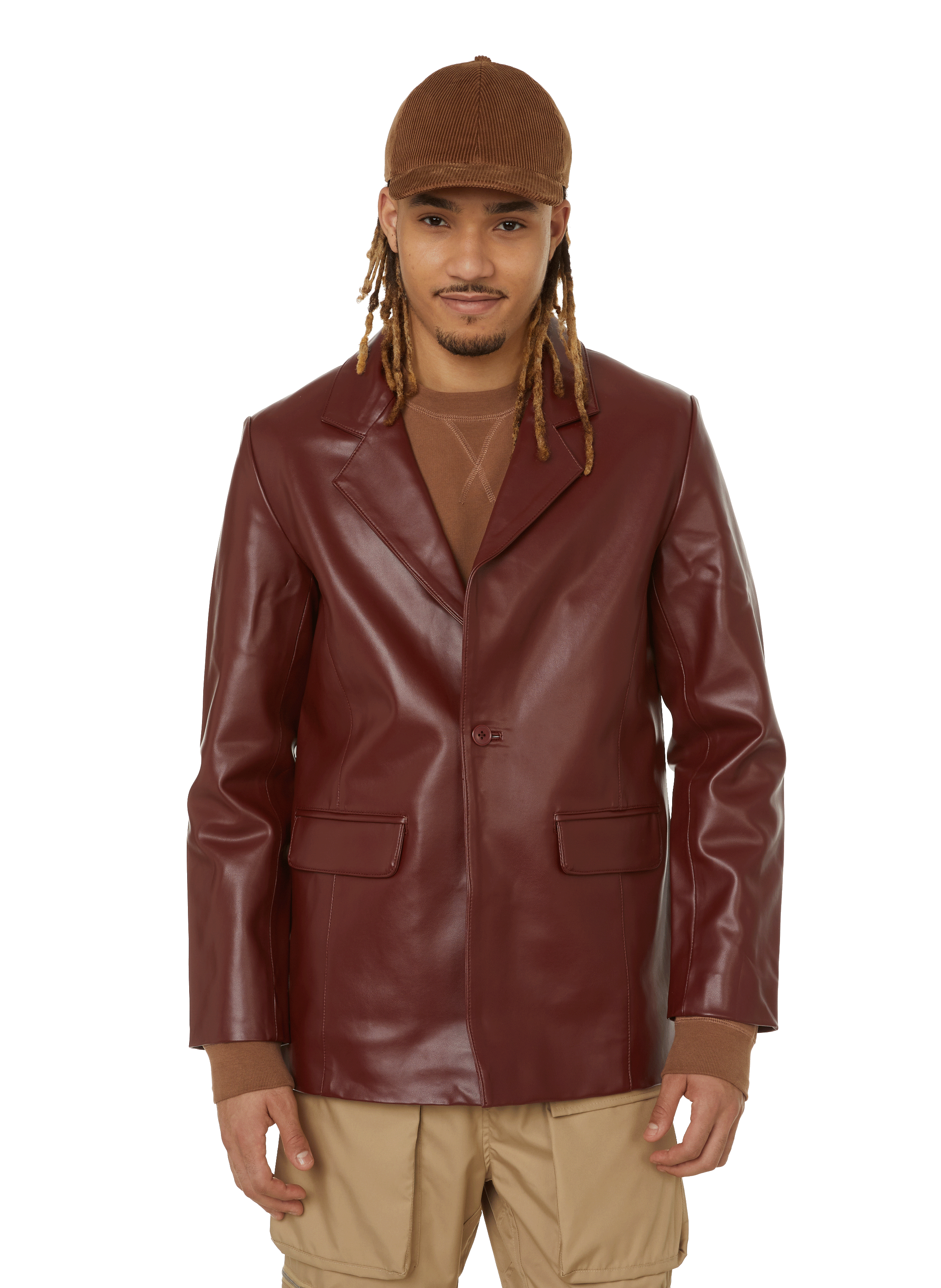 red leather blazer mens