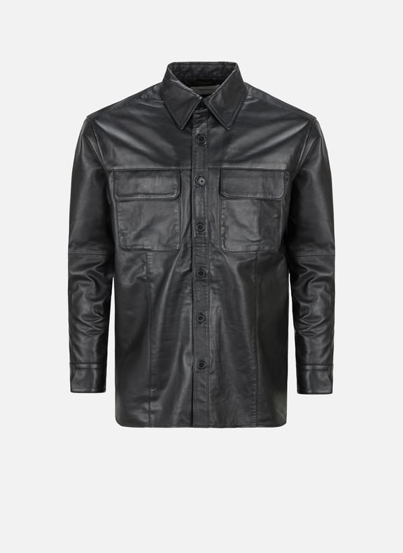 Shoreline oversize lambskin Shirt Black by DEADWOOD DEADWOOD Shoreline oversize lambskin Shirt Black