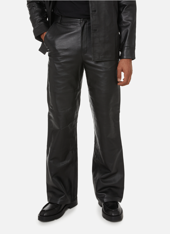 DEADWOOD Recycled leather trousers Black