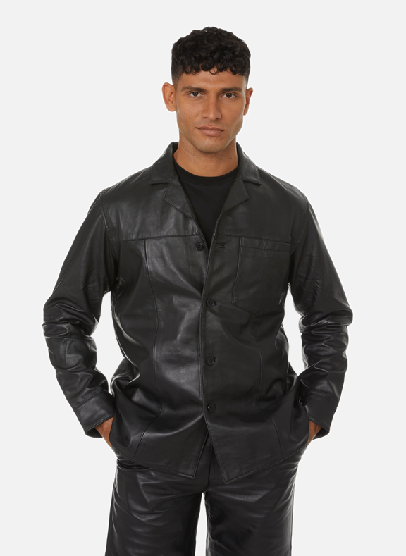 DEADWOOD Benni recycled leather jacket Black