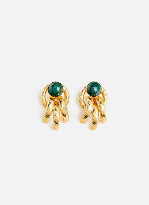 Graphic earrings Green by DESTREE DESTREE Graphic earrings Green