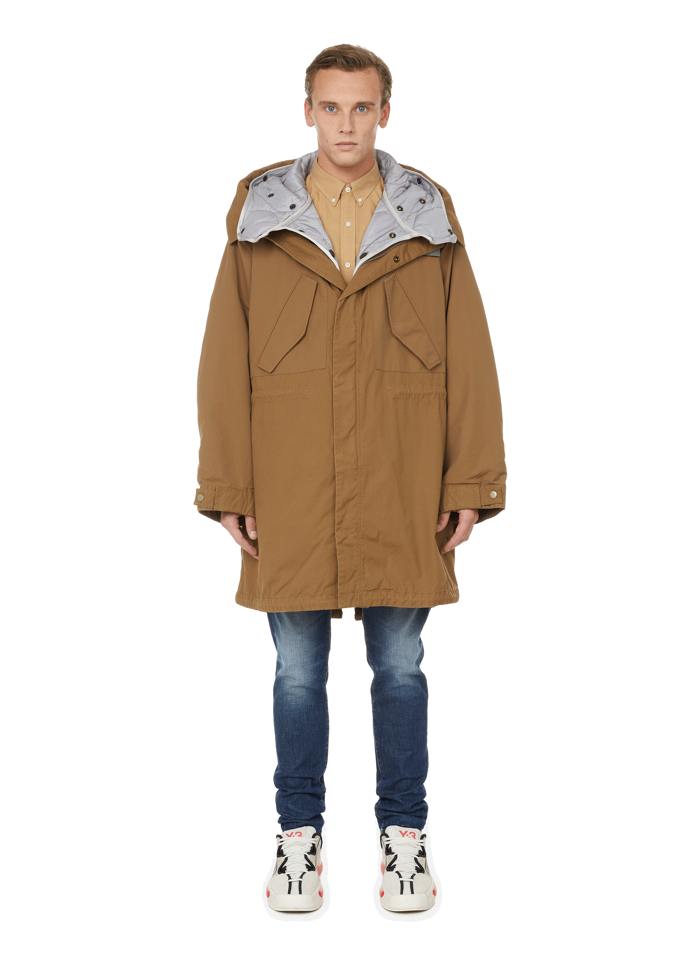 long tan puffer jacket