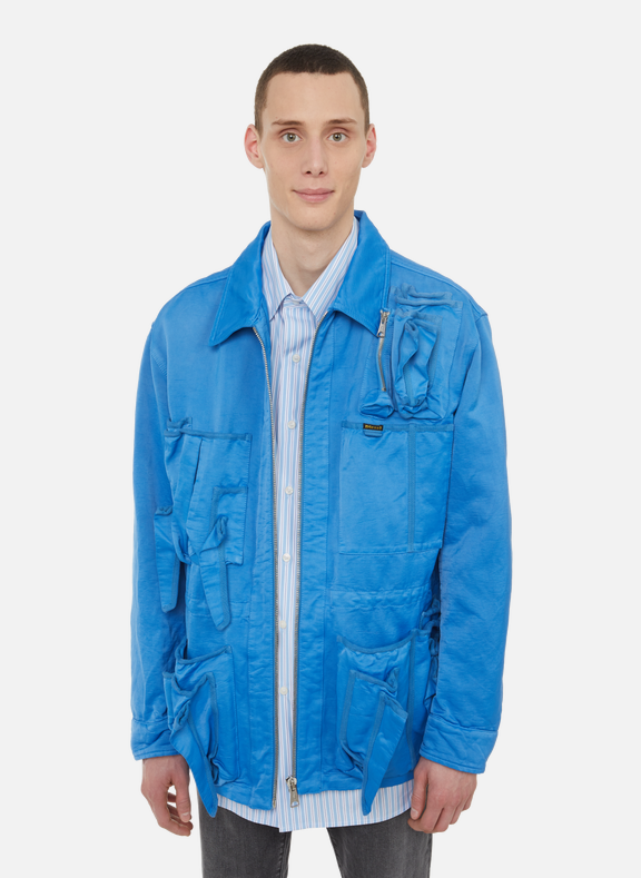 DIESEL Satin utility jacket Blue