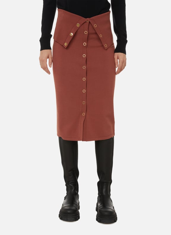 Fitted midi skirt Brown by DION LEE DION LEE Fitted midi skirt Brown