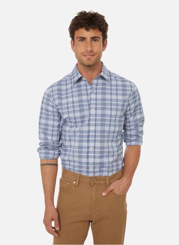 Cotton check shirt Blue by DOCKERS DOCKERS Cotton check shirt Blue