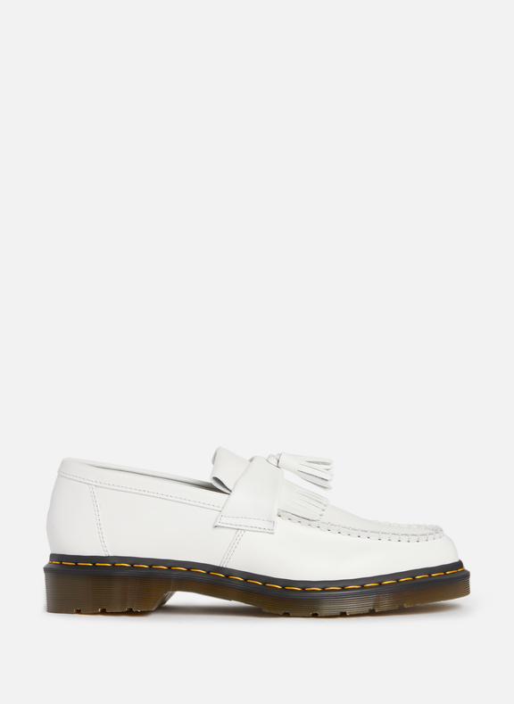 DR. MARTENS Adrian Yellow Stitch leather loafers White