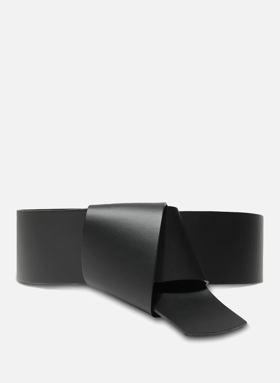 La Nouée 60 upcycled matte leather Belt Black by ENTOURE ENTOURE La Nouée 60 upcycled matte leather Belt Black