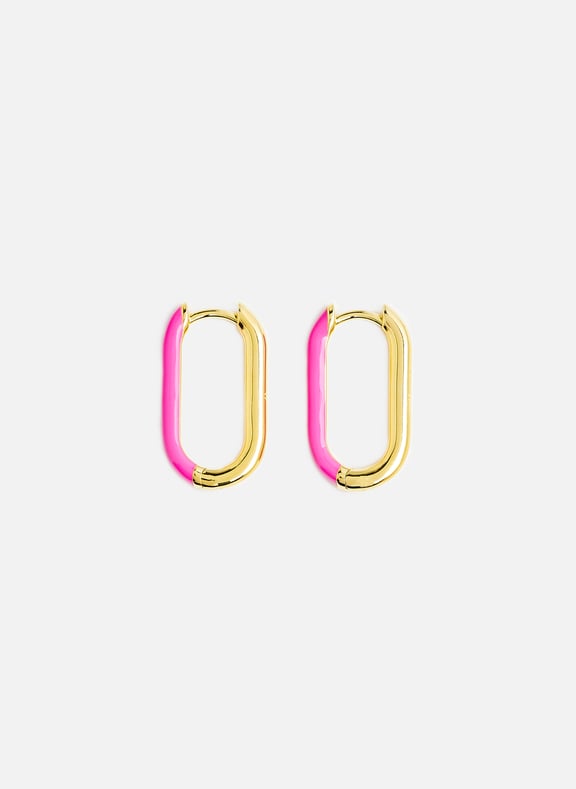 Capsule two-tone silver earrings Pink by ESHVI ESHVI Capsule two-tone silver earrings Pink