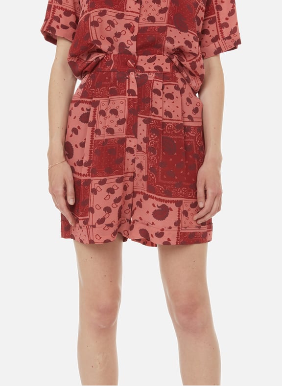 Silk paisley-print Bermuda shorts Red by ETRE CECILE ETRE CECILE Silk paisley-print Bermuda shorts Red