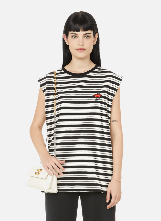 Lips Legs sleeveless recycled cotton-blend T-shirt ETRE CECILE