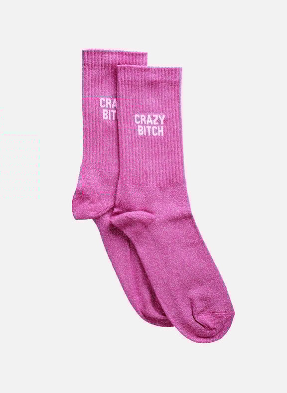 Crazy Bitch socks Pink by FELICIE AUSSI FELICIE AUSSI Crazy Bitch socks Pink