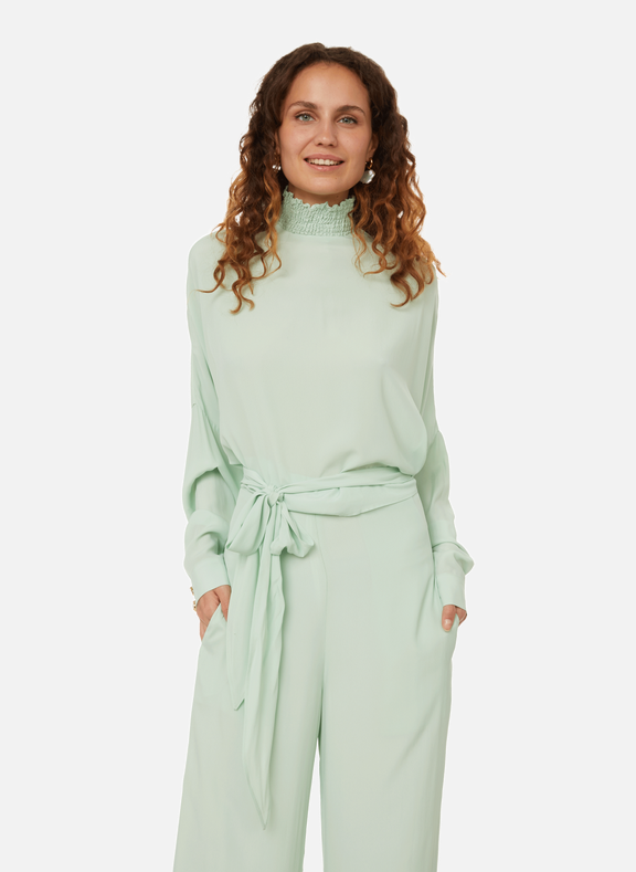 FÊTE IMPÉRIALE Argan silk crepe blouse Green