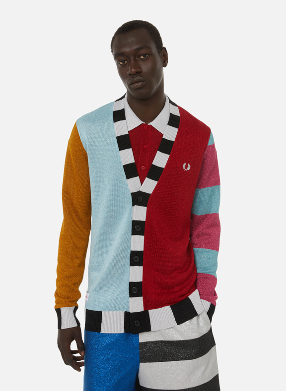 FRED PERRY Fred Perry x Charles Jeffrey Loverboy knitted cardigan Blue