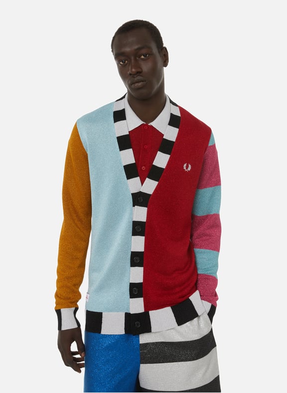 Fred Perry x Charles Jeffrey Loverboy knitted cardigan Blue by FRED PERRY FRED PERRY Fred Perry x Charles Jeffrey Loverboy knitted cardigan Blue