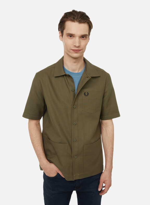 FRED PERRY Shirt with pockets Green
