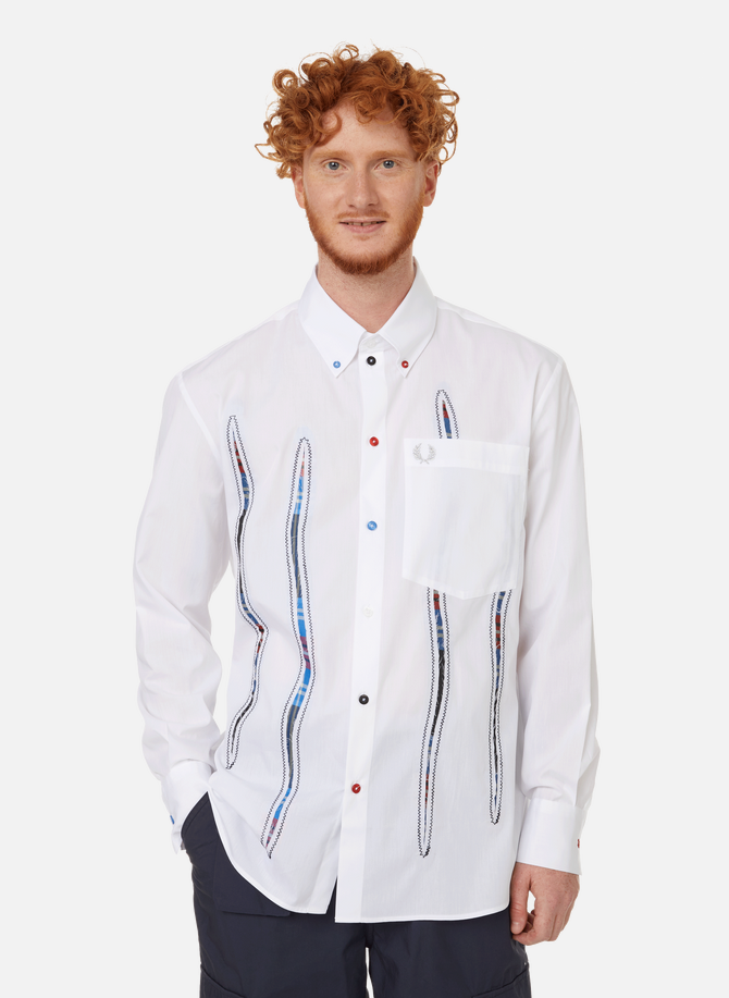 Fred Perry x Charles Jeffrey Loverboy Tartan oversized cotton patch shirt FRED PERRY
