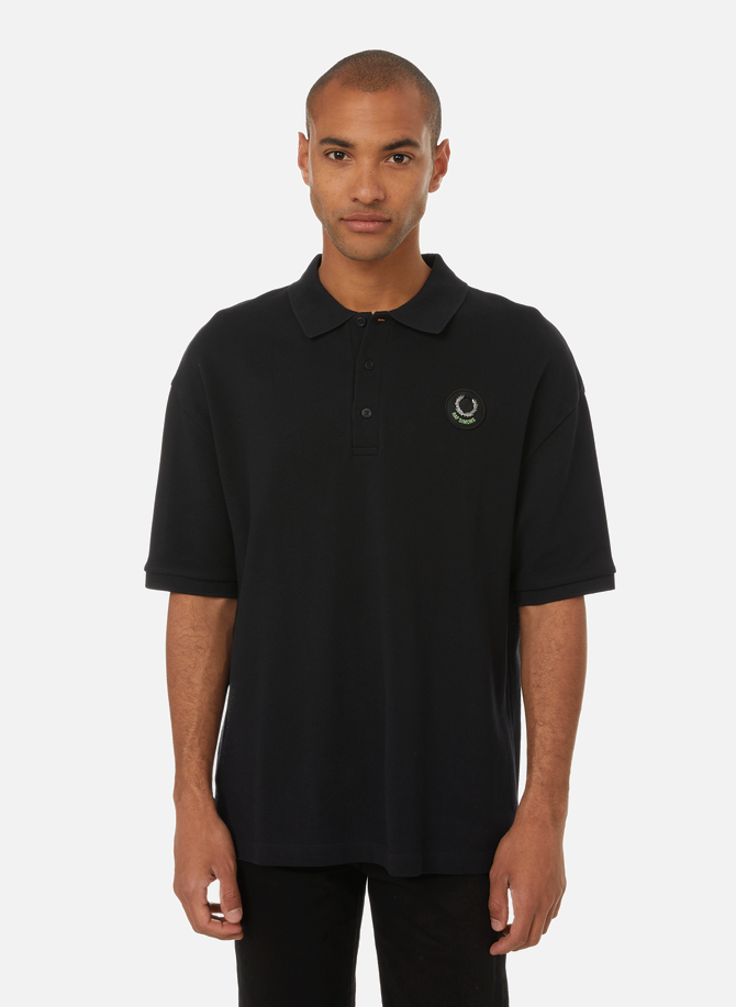 Oversized printed polo shirt FRED PERRY