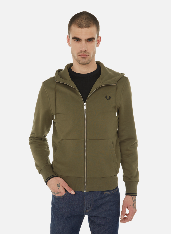 Cotton-blend zip-up sweatshirt FRED PERRY