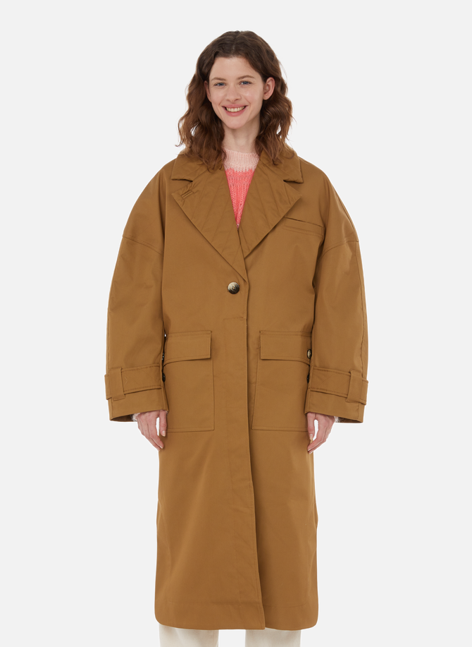 Oversized organic cotton-blend twill coat GANNI