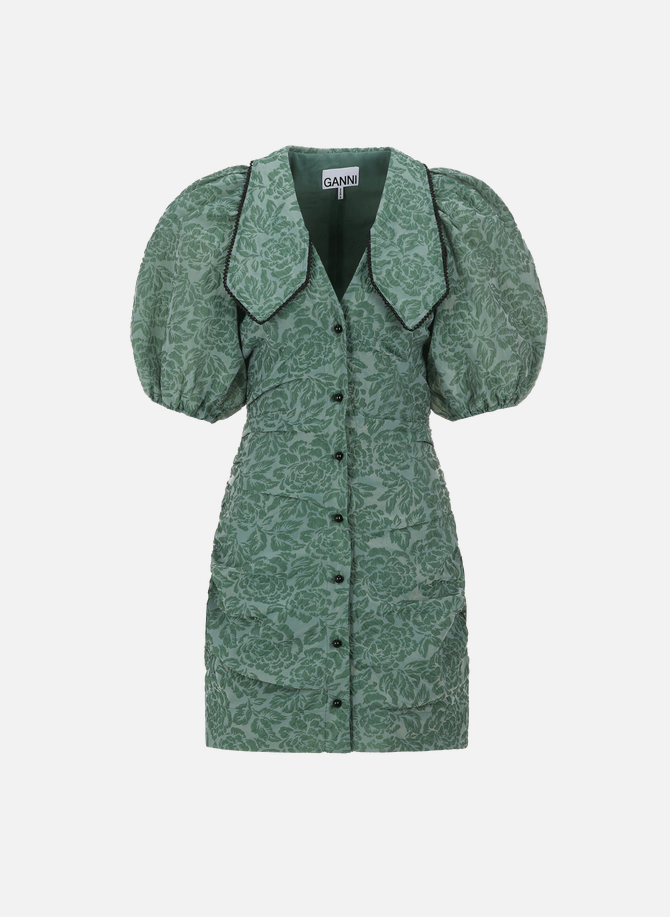 Recycled polyester-blend jacquard dress GANNI