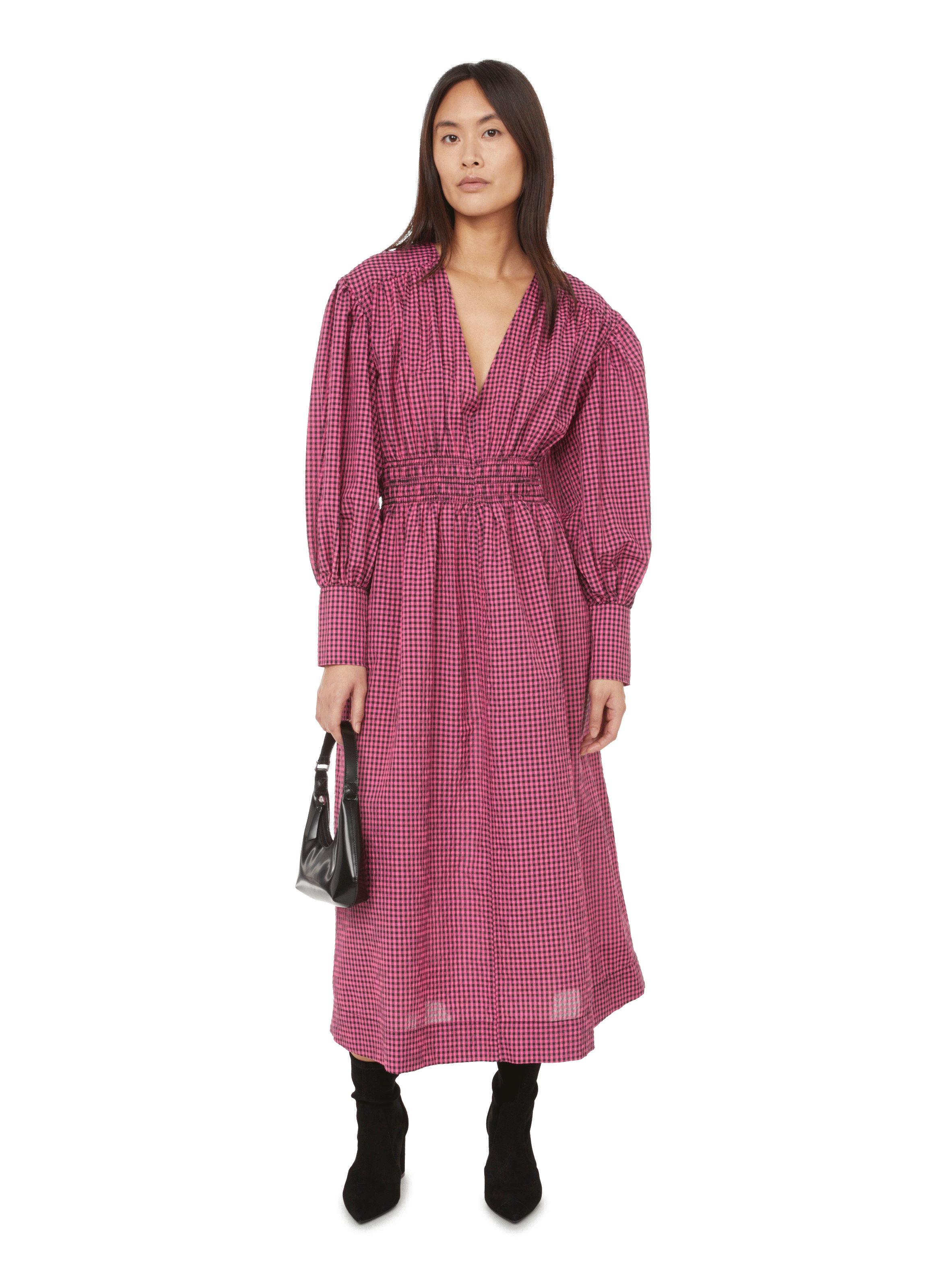 CHECK MIDI DRESS - GANNI for WOMEN 