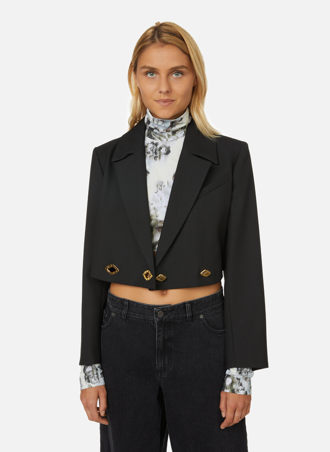 Cropped recycled polyester-blend jacket GANNI