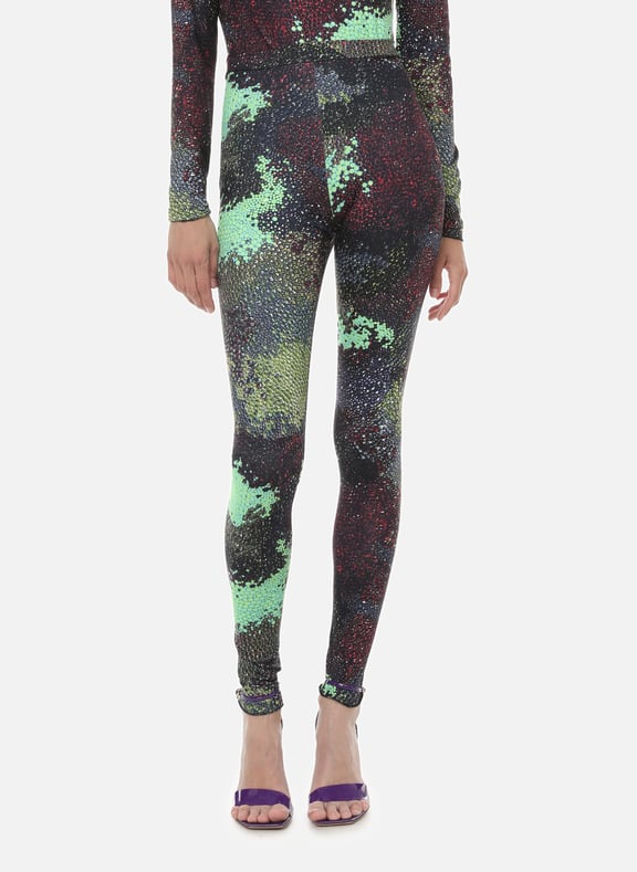 Printed recycled polyester-blend leggings Multicolour by GERMANIER GERMANIER Printed recycled polyester-blend leggings Multicolour