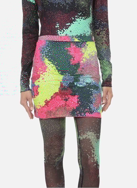 Printed recycled polyester-blend mini skirt Multicolour by GERMANIER GERMANIER Printed recycled polyester-blend mini skirt Multicolour