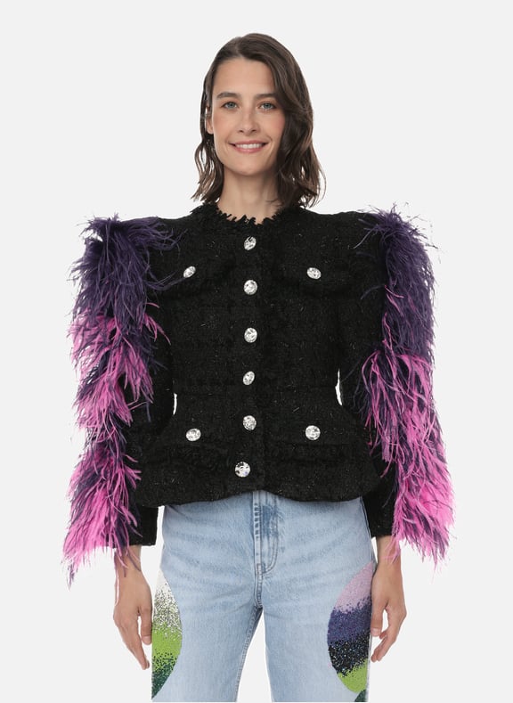 Tweed jacket Multicolour by GERMANIER GERMANIER Tweed jacket Multicolour
