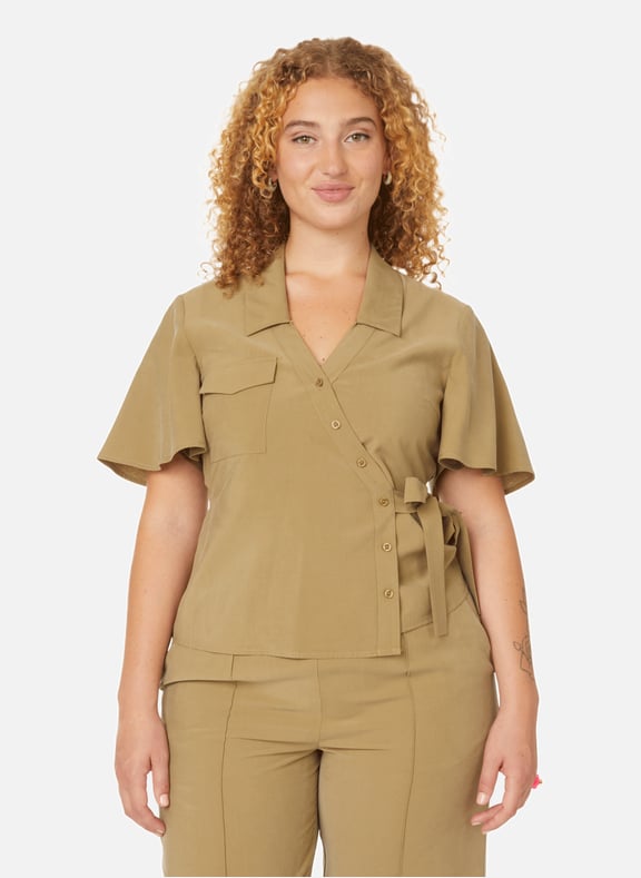 Wrap blouse Green by GESTUZ GESTUZ Wrap blouse Green