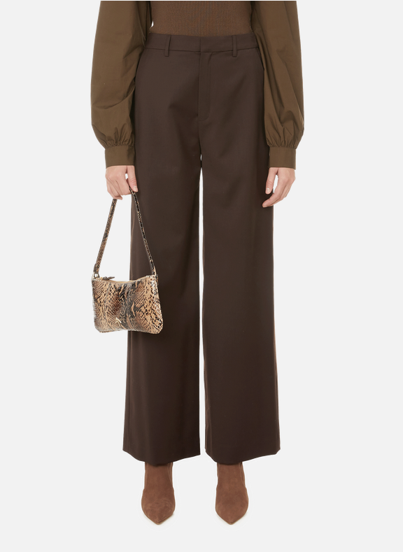 GESTUZ Alexandra wool-blend trousers Brown