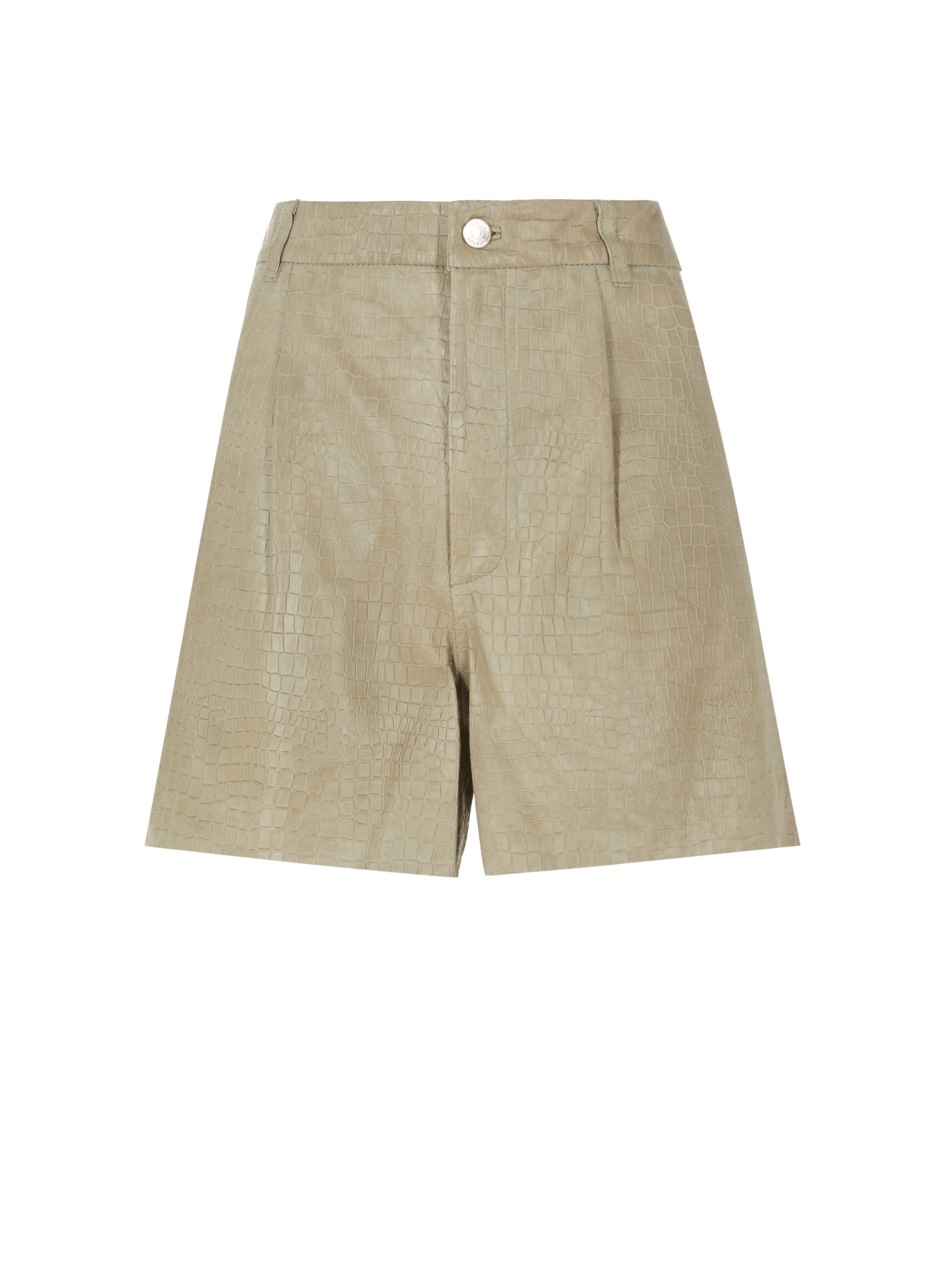 Gestuz Petrali Crocodile Embossed Leather Shorts Womens Clothing Shorts Mini shorts 