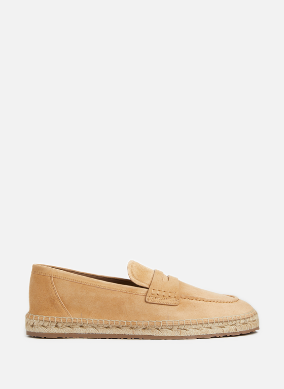 GIANVITO ROSSI Lido suede espadrille-style loafers Brown
