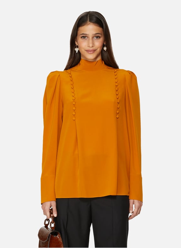 Silk Blouse Orange by GIVENCHY GIVENCHY Silk Blouse Orange