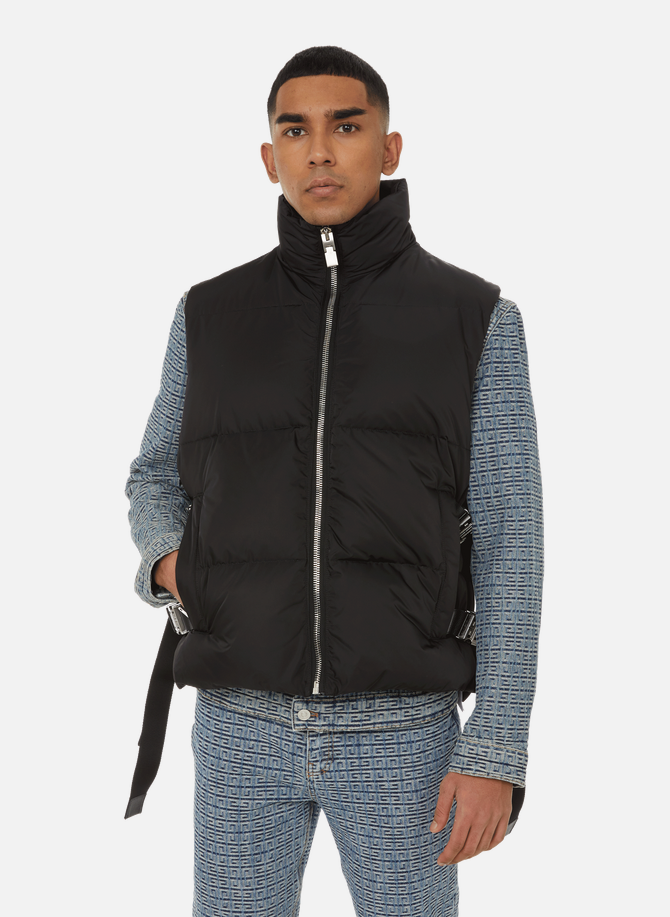 Sleeveless puffer jacket with metallic strap details GIVENCHY