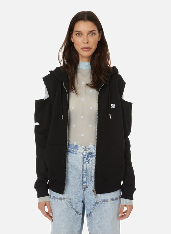 Hoodie with cut-out details Black by GIVENCHY GIVENCHY Hoodie with cut-out details Black