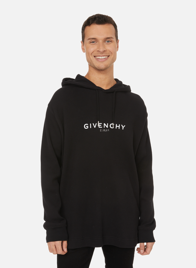 Oversized cotton waffle-knit hoodie GIVENCHY