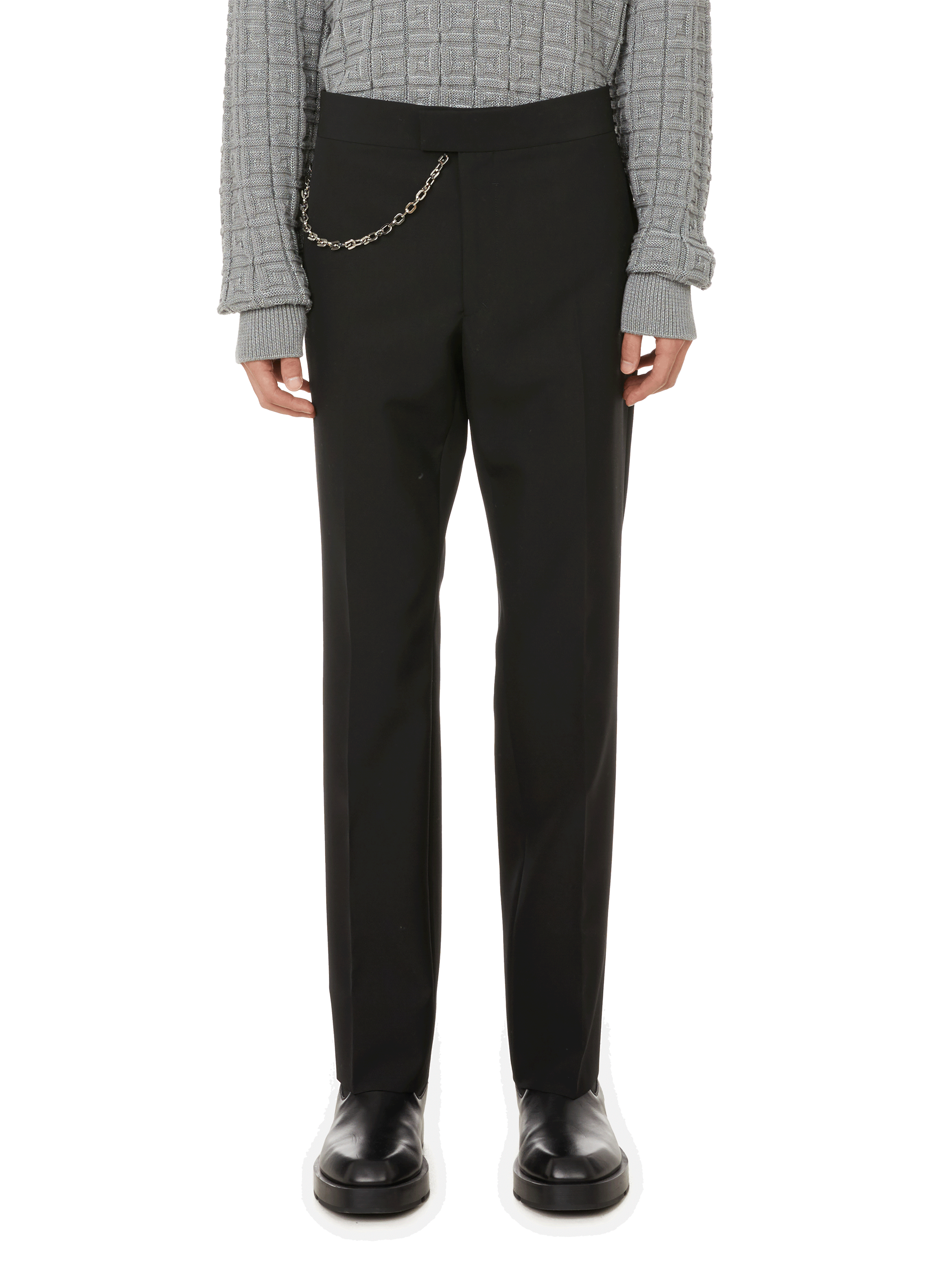 WOOL TROUSERS WITH CHAIN DETAIL 