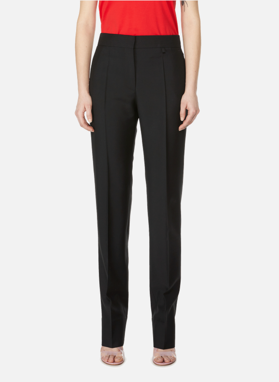 GIVENCHY High-waisted wool and mohair trousers Black