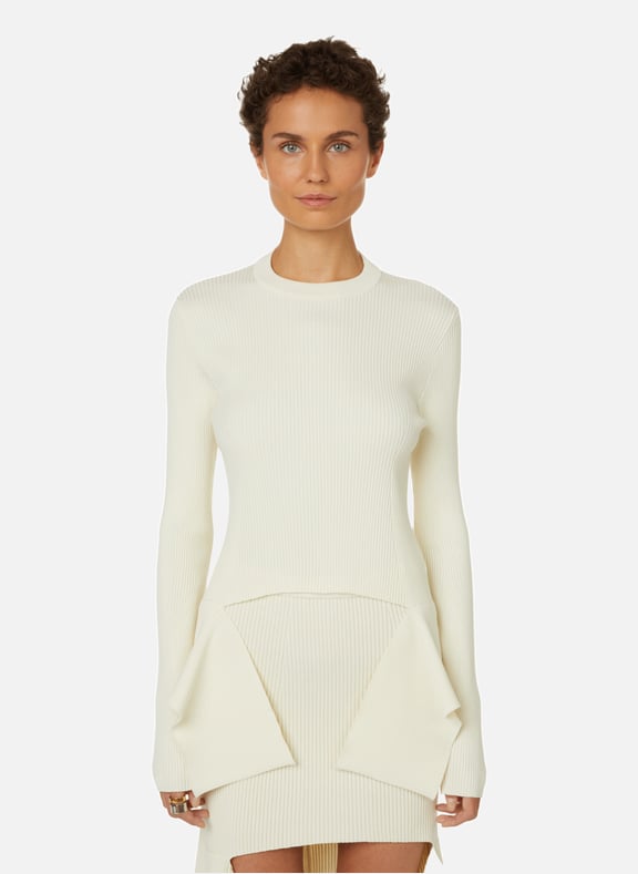 Wool and silk jumper with cut-out details White by GIVENCHY GIVENCHY Wool and silk jumper with cut-out details White