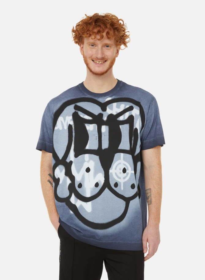 Oversized tag-effect dog-print cotton T-shirt GIVENCHY