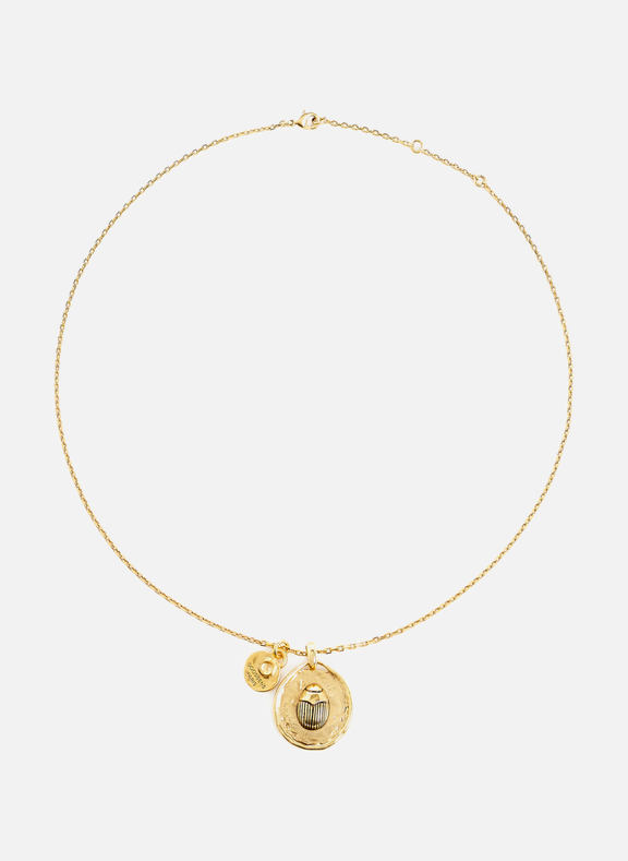 GOOSSENS Talisman scarab medallion necklace Golden